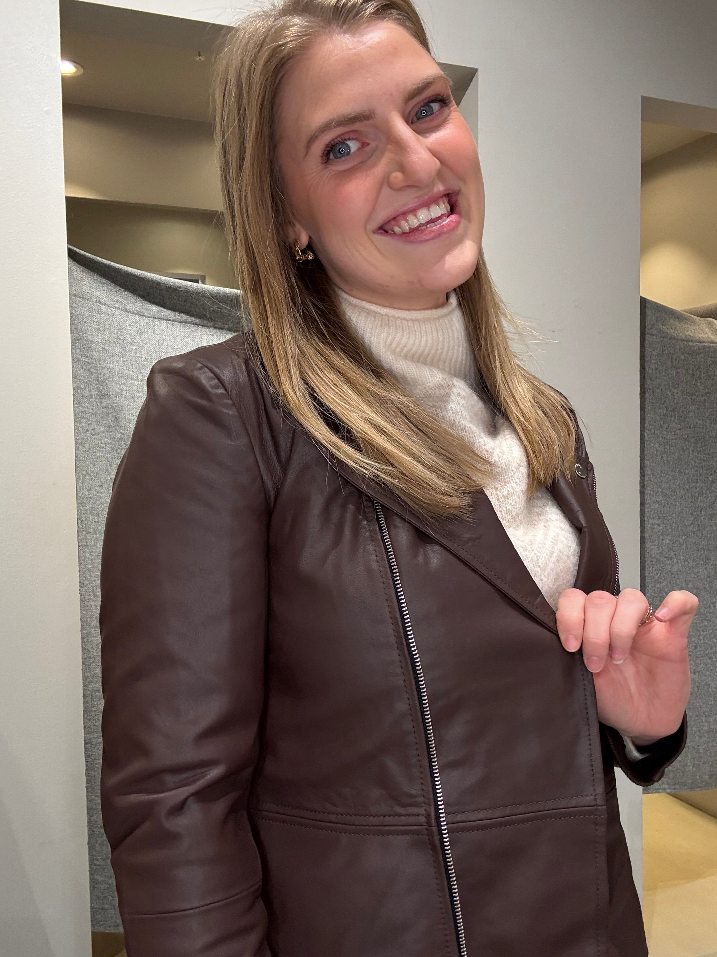 YASSOPHIE leather Jacket - Chicory Coffee