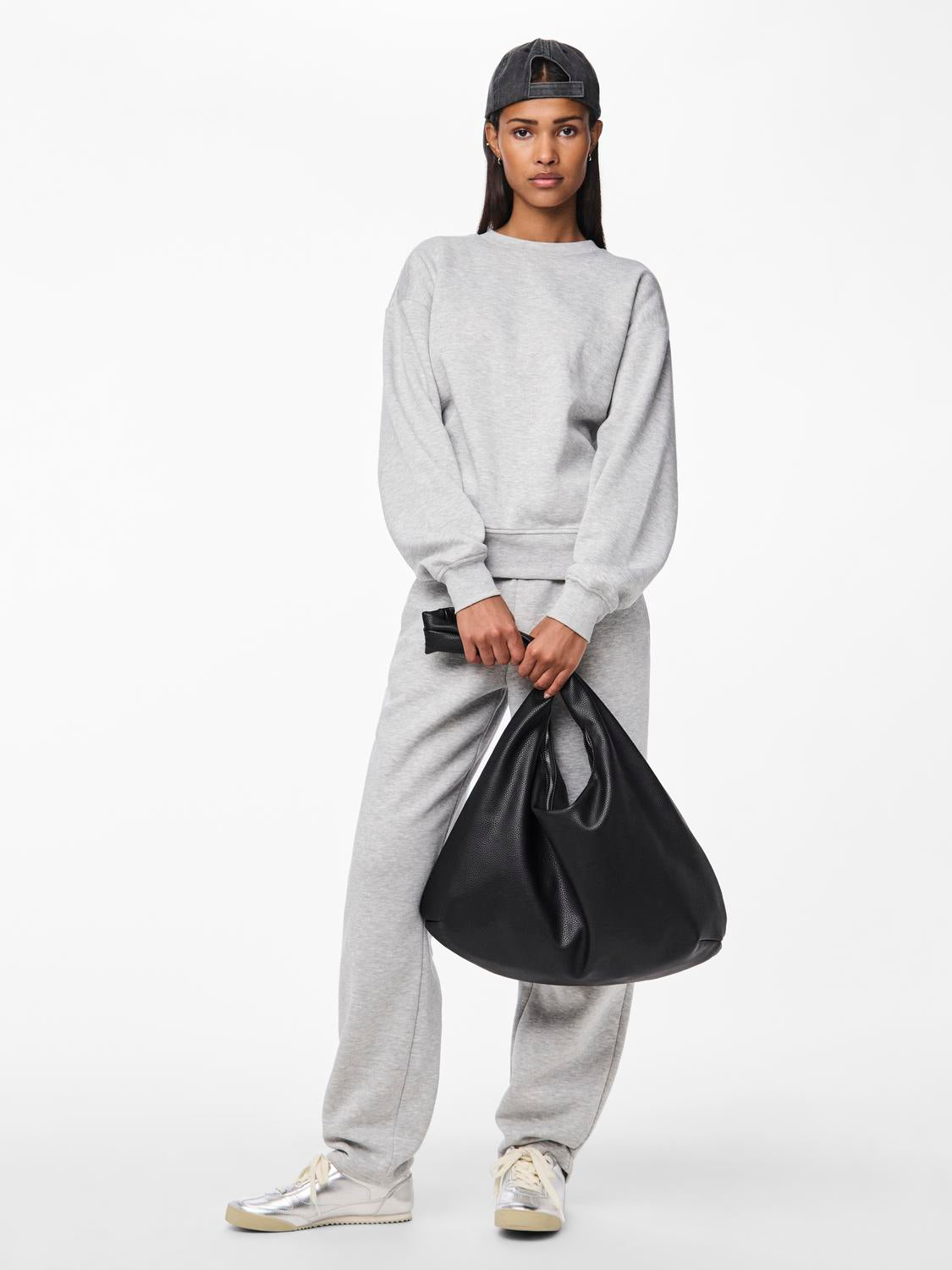 PCCHILLI Trousers - Light Grey Melange