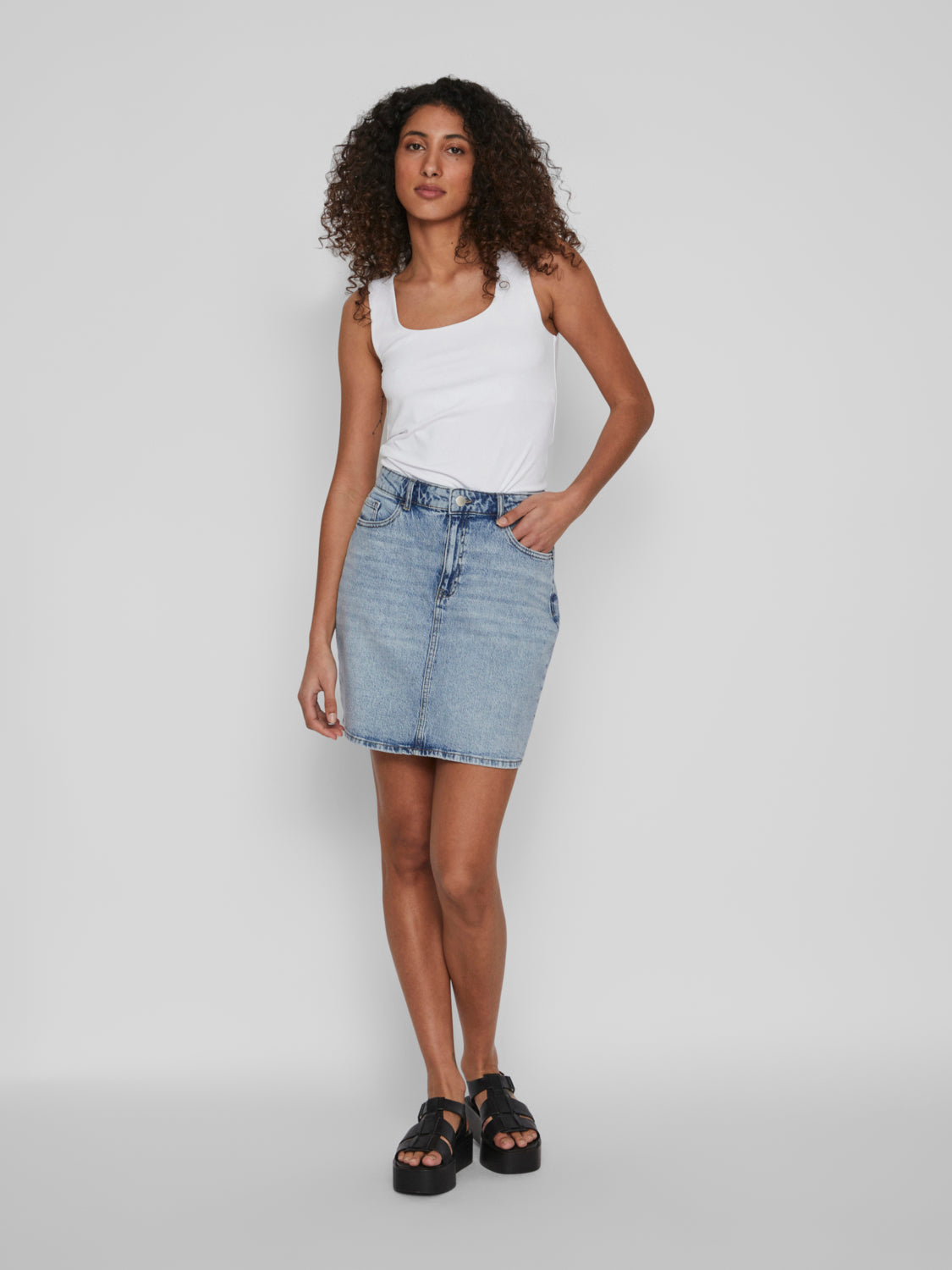 VIKAJA Skirt - Light Blue Denim