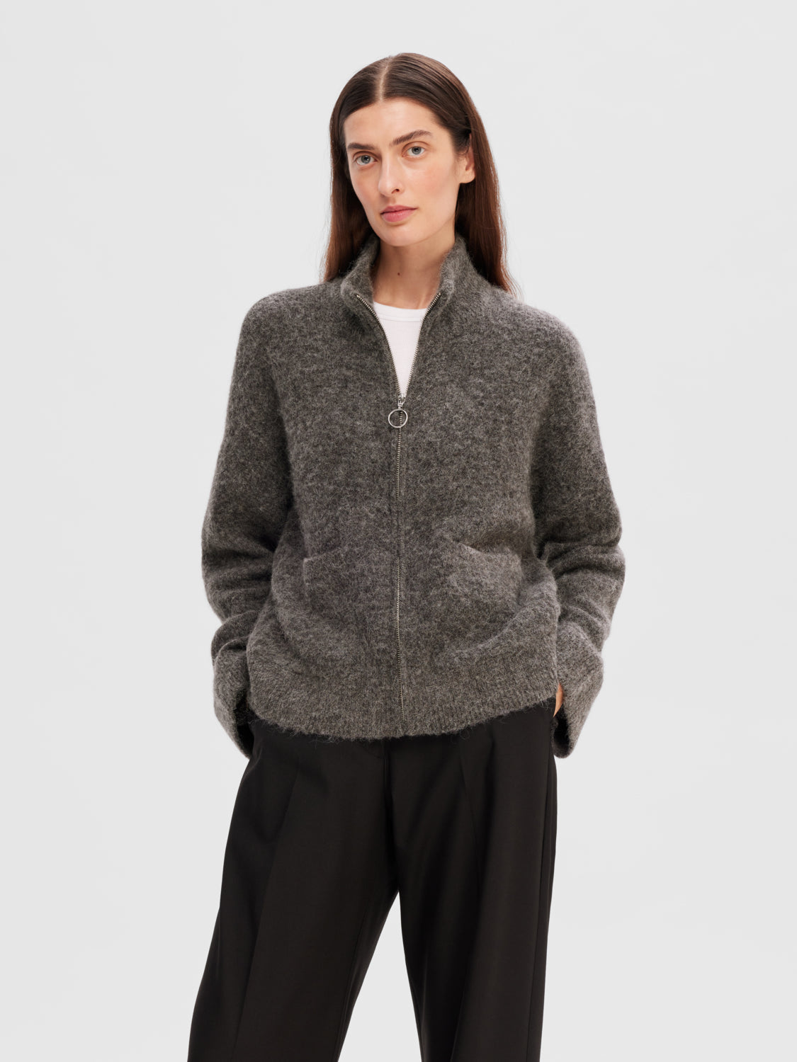 SLFSIA Cardigan - Medium Grey Melange