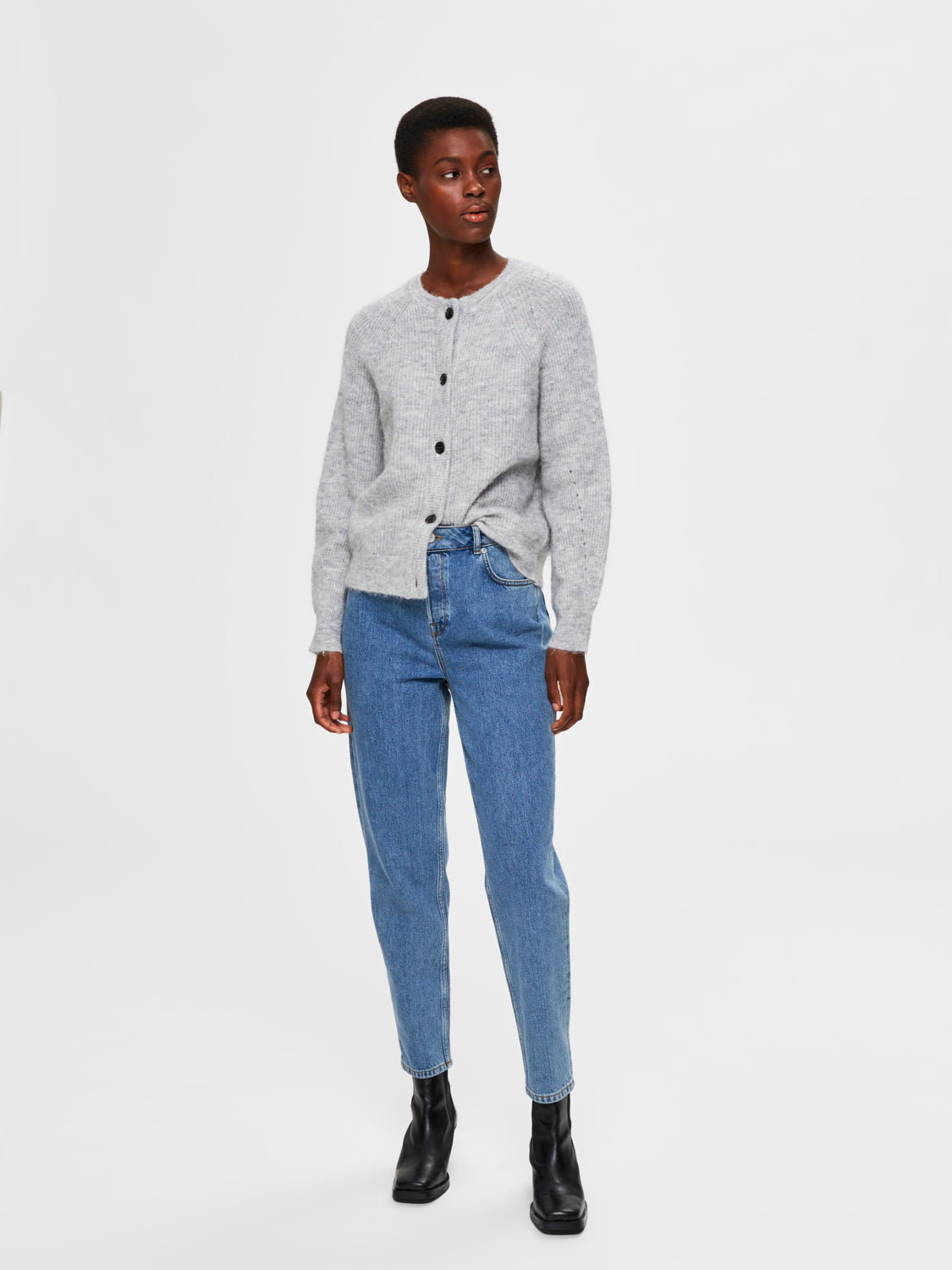 SLFLULU Cardigan - light grey melange