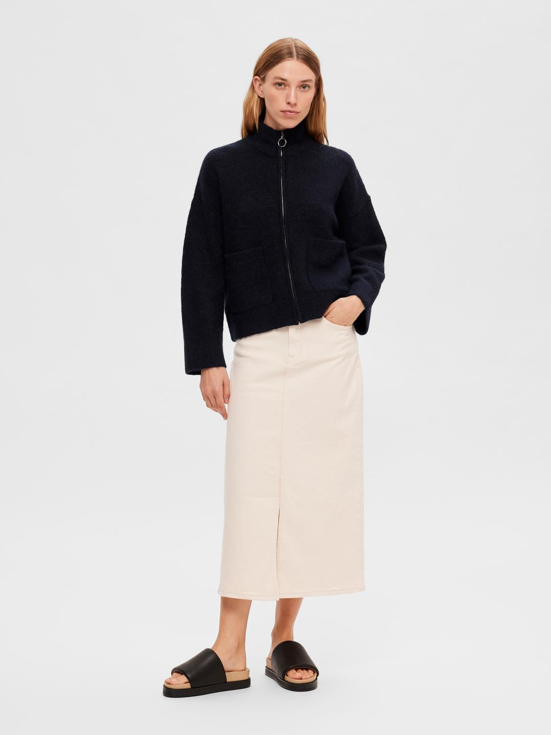 SLFSIA Cardigan - Dark Sapphire/ Mørkeblå