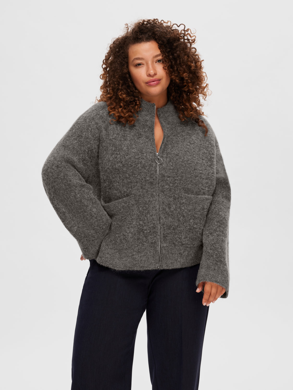 SLFSIA Cardigan - Medium Grey Melange